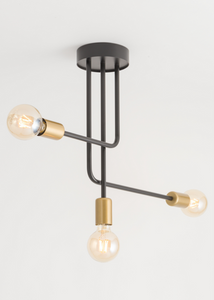 GINO 3 plafon czarny złoty 32380