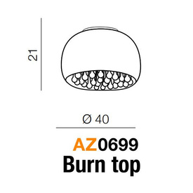 Chromowy plafon Burn 40cm  z kryształkami AZ0699 AZZARDO