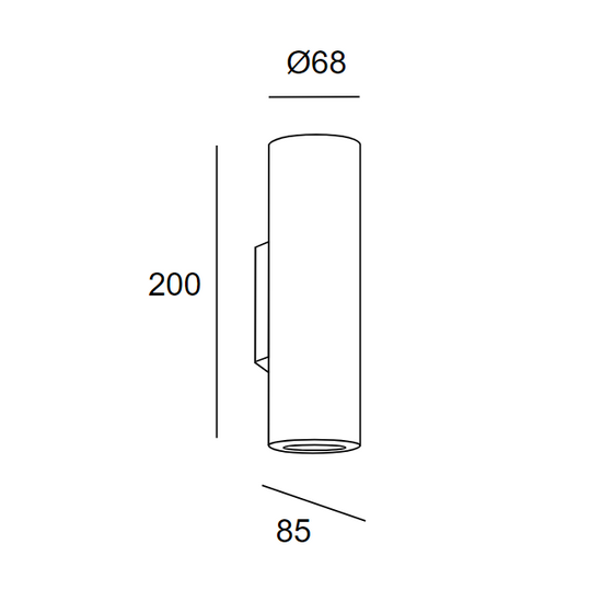 Kinkiet PIPE góra-dół czarny 05-2759-14-05 Leds-C4 