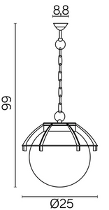 Lampa wisząca KULE Z KOSZEM K 1018/1/KPO SU-MA