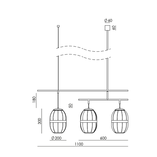 Lampa wisząca PULL starzone złoto C1249/3 Aromas
