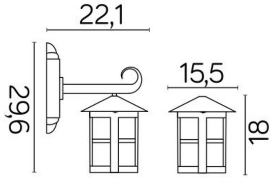Kinkiet zewnętrzny CORDOBA K 3012/1/T SU-MA