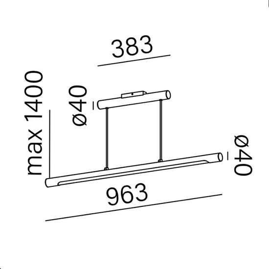 Lampa wisząca THIN TUBE central AQFORM