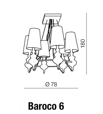 Lampa wisząca Baroco 6 Azzardo