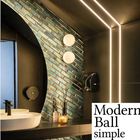 KINKIET MODERN BALL simple midi LED hermetic MPOWER 2700K AQFORM