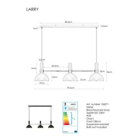 Lampa wisząca Larry 3L czarno-złoty Markslojd