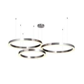 Lampa wisząca CIRCLE 60+80+80 LED na jednej podsufitce nikiel