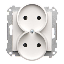 Gniazdo wtyczkowe podwójne bez uziemienia Simon 55 TG2MCZ.01/111