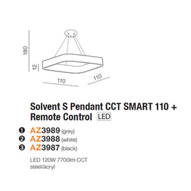 Lampa wisząca Solvent S Grey 110 cm Azzardo Smart WiFi