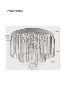 Plafon Ventimiglia Markslojd 106563 czarny z kryształami