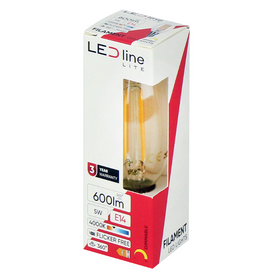 Żarówka LED line LITE LED E14 5W 4000K 600lm 220-240V FILAMENT C35 ŚWIECZKA ŚCIEMNIALNA