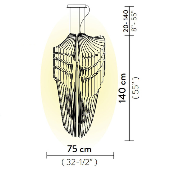 Lampa wisząca Avia czarna XL Slamp