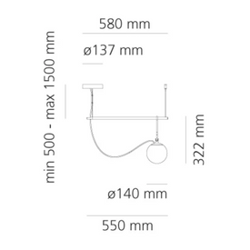 Lampa wisząca ze szkła dmuchanego NH S1 14 Artemide