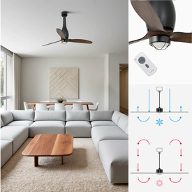 Wentylator  Eterfan czarny mat / orzech Faro 32004