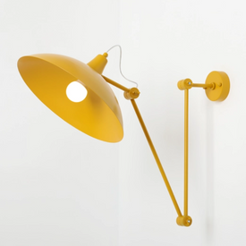 Kinkiet na wysięgniku musztardowy MELOS 808PL_G14 ALDEX