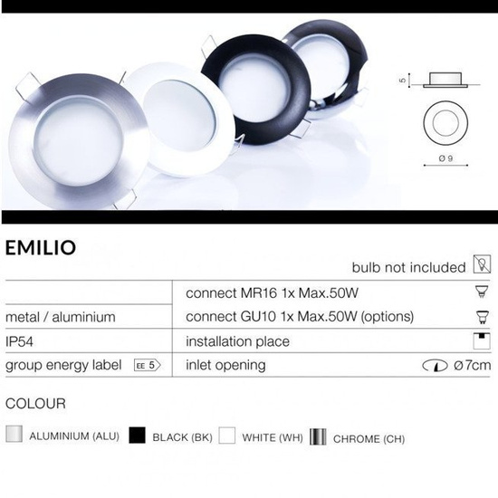 Wodoszczelny wpust EMILIO chrom Azzardo