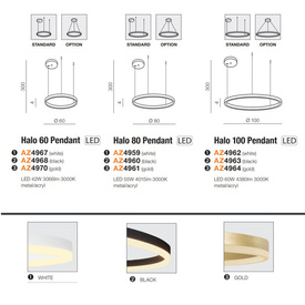 Lampa wisząca Halo 80 Gold Azzardo