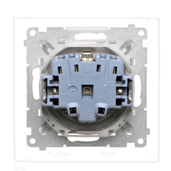 Gniazdo pojedyncze z klapą transparentną typu Schuko Simon 55 