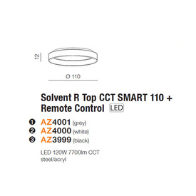 Lampa sufitowa Solvent R Black 110 cm Azzardo Smart WiFi