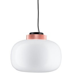 Lampa wisząca BOOM LED biało miedziana 35 cm