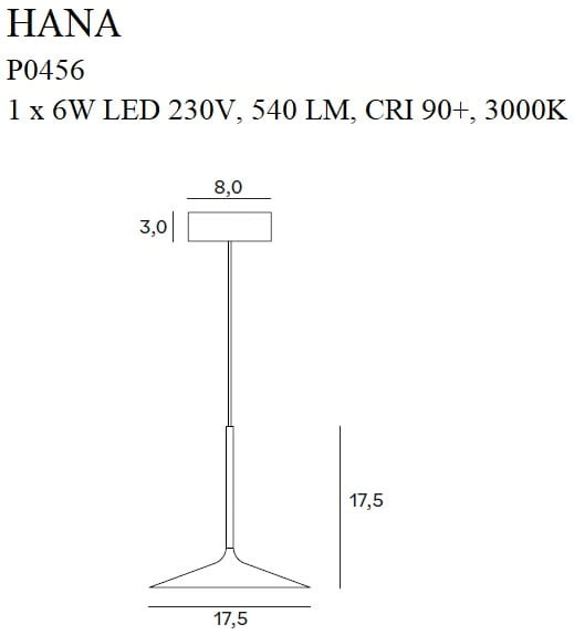 Czarna lampa wisząca HANA P0456 MAXLIGHT 