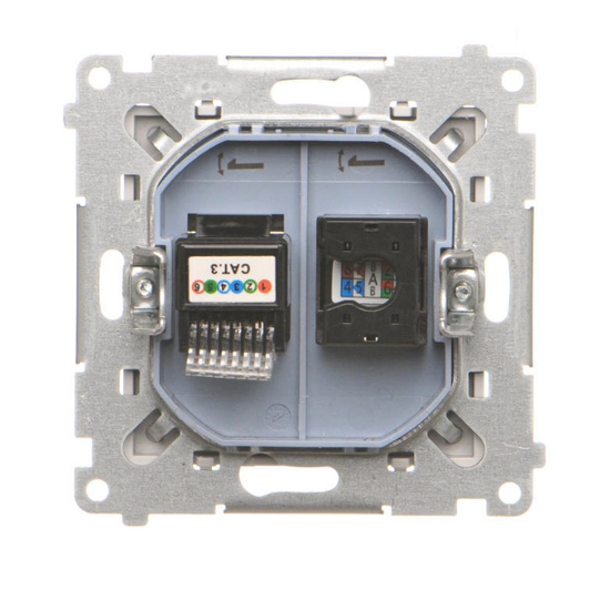 Gniazdo komputerowe RJ45 kat. 5e + telefoniczne RJ12 Simon 55 