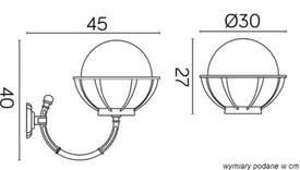 Kinkiet zewnętrzny KULE Z KOSZYKIEM K 3012/1/KPO 250 SU-MA