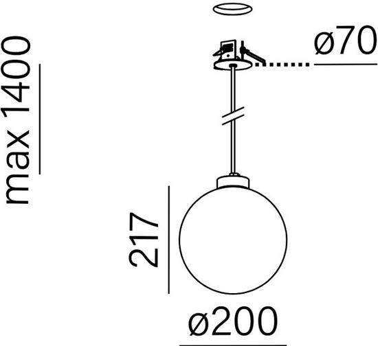 Lampa wisząca MODERN BALL simple maxi LED G/K AQFORM