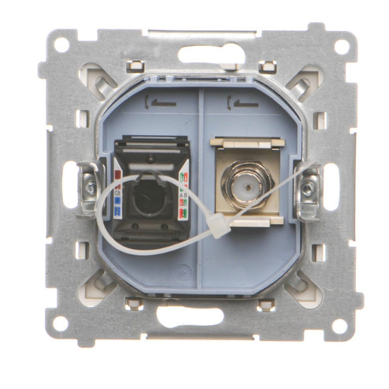 Gniazdo antenowe typu „F” + komputerowe RJ45 kat.6 Simon 55 