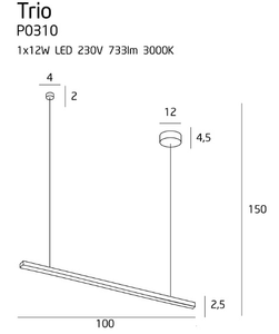 LAMPA WISZĄCA TRIO 1 P0310 MAXLIGHT