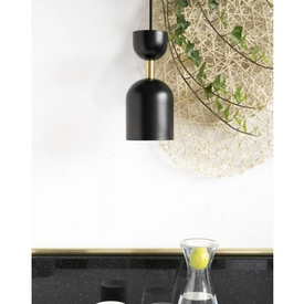 SUPURU lampa wisząca czarna z mosiężną rurką UMMO