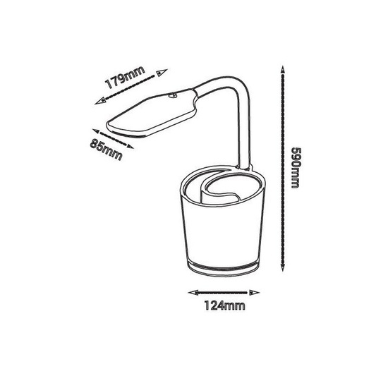 Lampka biurkowa z przybornikiem Elsa biało niebieska Nilsen