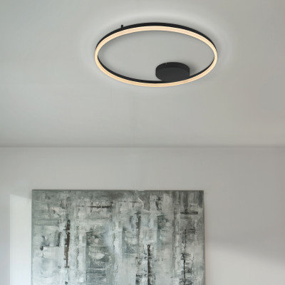 Ściemnialny plafon z pilotem Halo 120cm CCT Black Azzardo