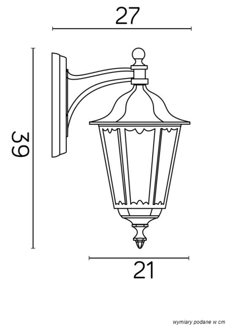 Kinkiet zewnętrzny RETRO MIDI K 3012/1/M SU-MA