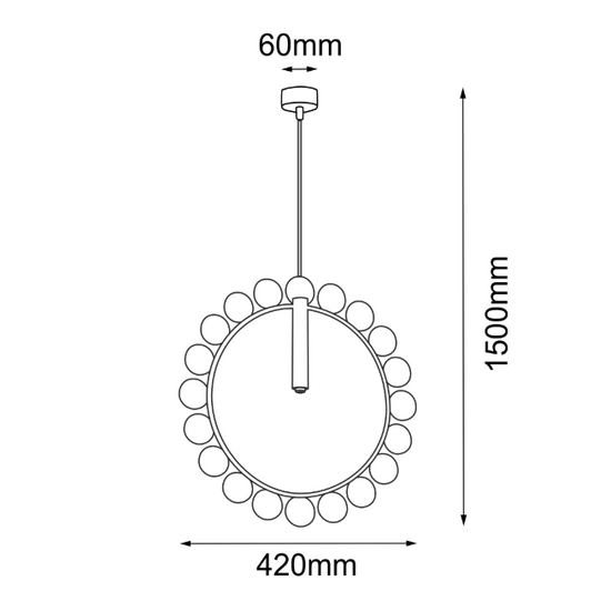 Lampa wisząca no. O Platynowa Shilo 