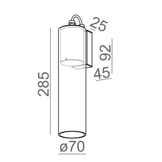 KINKIET MODERN GLASS WP Tube LED 230V hermetic AQFORM 