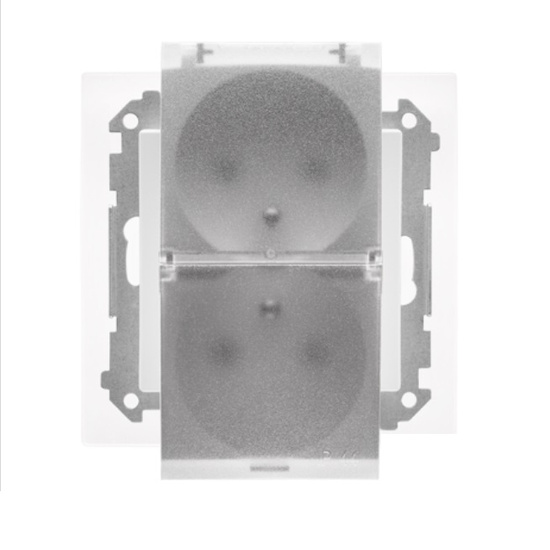 Gniazdo podwójne z klapką transparentną IP44 Simon 55 
