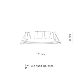 OPRAWA WPUSZCZANA IP44 CL KOS LED 8W, 4000K WHITE BIAŁA 8781 Nowodvorski