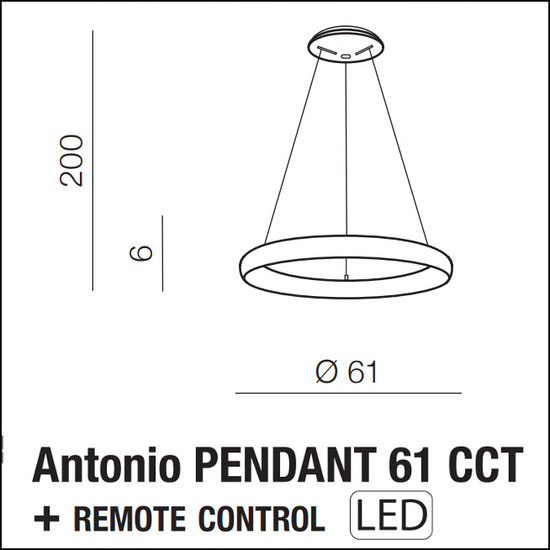 Lampa wisząca z pilotem Antonio 61 Azzardo AZ5062