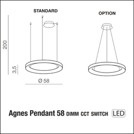 Lampa wisząca Agnes 58 DIMM CCT SWITCH Azzardo AZ5020