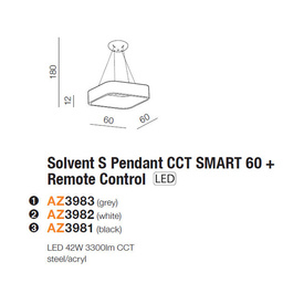 Lampa wisząca Solvent S White 60 cm Azzardo Smart WiFi