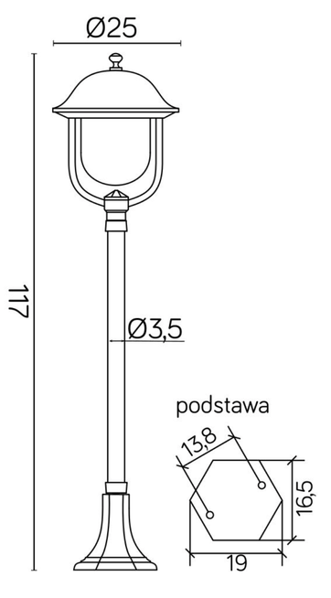 Lampa stojąca PRINCE K 5002/2/O (117 cm) SU-MA