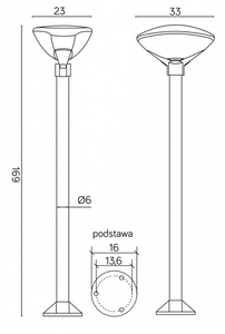 Lampa stojąca zewnętrzna TEO 1 SU-MA