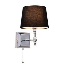 Kinkiet glamour z abażurem chrom / czarny LUNO  Italux