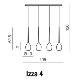 LAMPA WISZĄCA IZZA 4 SMOKY AZZARDO