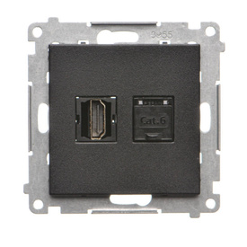 Gniazdo HDMI + komputerowe RJ45 kat.6. Simon 55