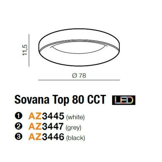 Lampa sufitowa Sovana 80 cm Black Azzardo 