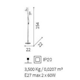 LAMPA PODŁOGOWA POLLY PT2 ARGENTO 061115 IDEAL LUX