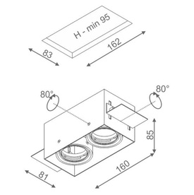Oprawa wpuszczana bezramkowa SQUARES 50x2 trimless 230V AQFORM