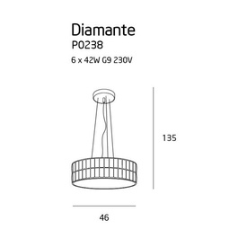 LAMPA WISZĄCA DIAMANTE DUŻA P0238 MAXLIGHT